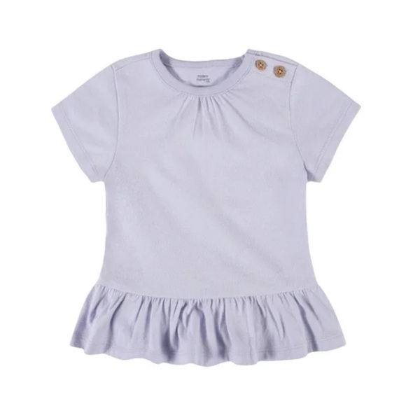 🩵Gerber Purple Short Sleeve Tee with Ruffle Hem - Picture 1 of 4